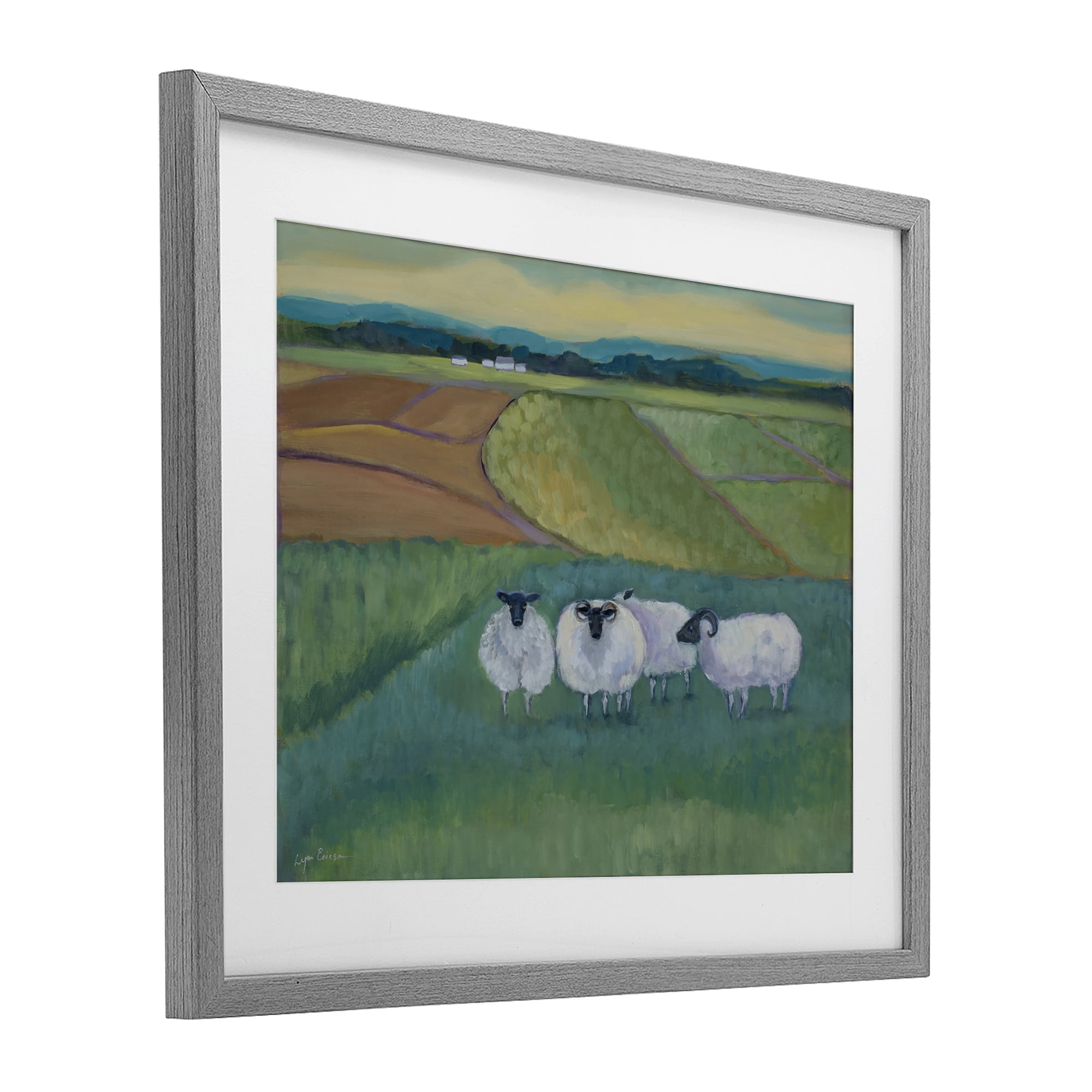 Stupell Industries Sheep Herd Meetup Gray Framed Print Under Glass, design by Lynn Ericson Fine Art