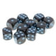 thumbnail image 1 of Dados de plástico para juegos de 16 mm, piezas con puntas para el suministro de juegos de rol. Azul negro, 1 of 5