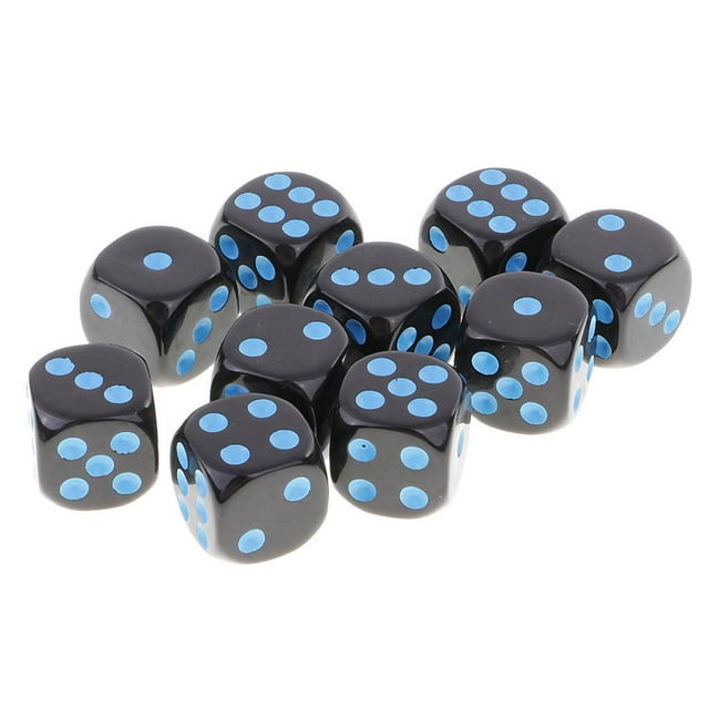 de Dados de Plástico Piezas de 16 Mm con Puntos para s de D&D RPG, Suministros para Fiestas Azul negro CUTICAT Juego de dados de juego de mesa