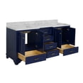 thumbnail image 2 of Nantucket 72" Double Bathroom Vanity with Royal Blue Cabinet and Carrara Marble Top, 2 of 6