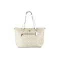 thumbnail image 2 of Coach (F79609) Signature Coated Canvas and Leather Gallery Tote Handbag (Khaki/Chalk), 2 of 3