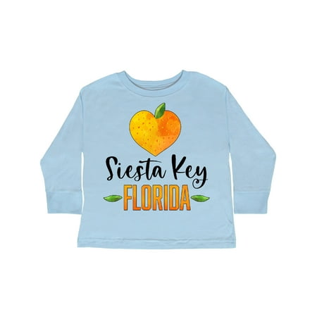 

Inktastic Siesta Key Florida Orange in Heart Gift Toddler Boy or Toddler Girl Long Sleeve T-Shirt