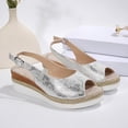 thumbnail image 6 of DIVVce Wedge Sandals For Women Slingback Peep Toe Espadrille Comfortable Adjustable Buckle Summer Casual Footwear, 6 of 8