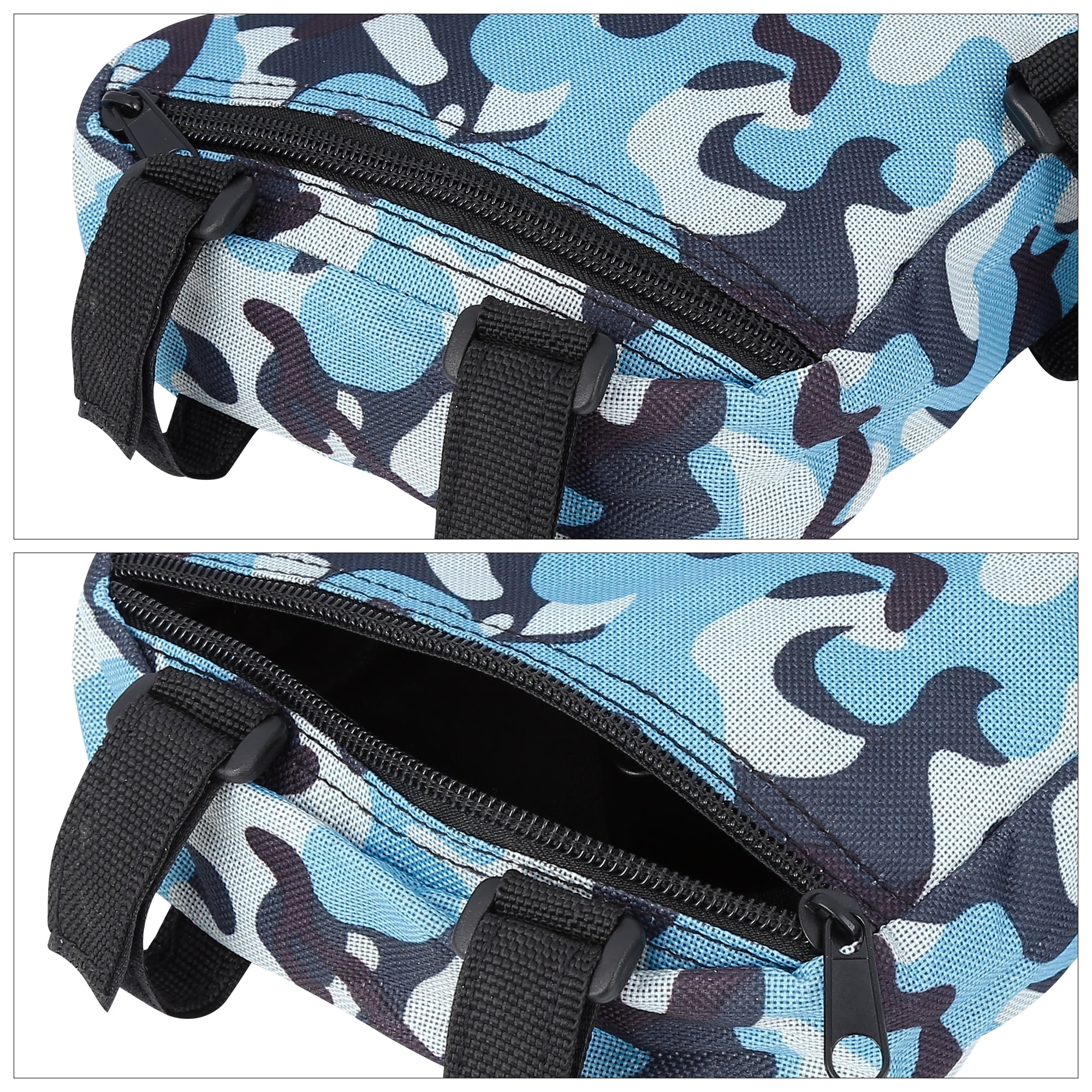 Unique Bargains 6.30x5.51x1.57in Bike Saddlebag Frame Bag Tool Pouch Camouflage Blue
