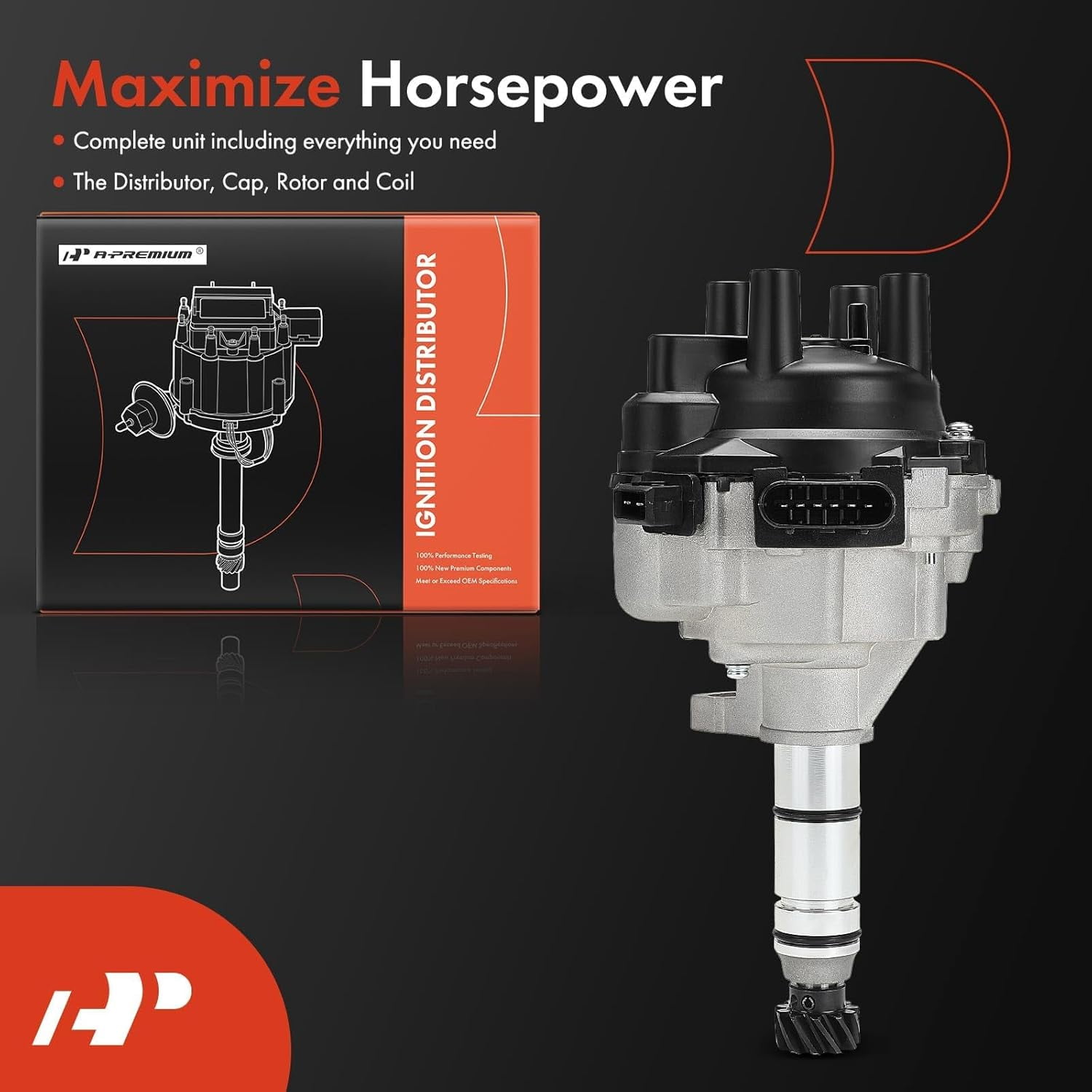 A-Premium Ignition Distributor with Cap and Rotor Compatible with Mitsubishi Eclipse 1991-1994 & Eagle Talon 1993-1994 & Plymouth Laser 1991-1994, 1.8L