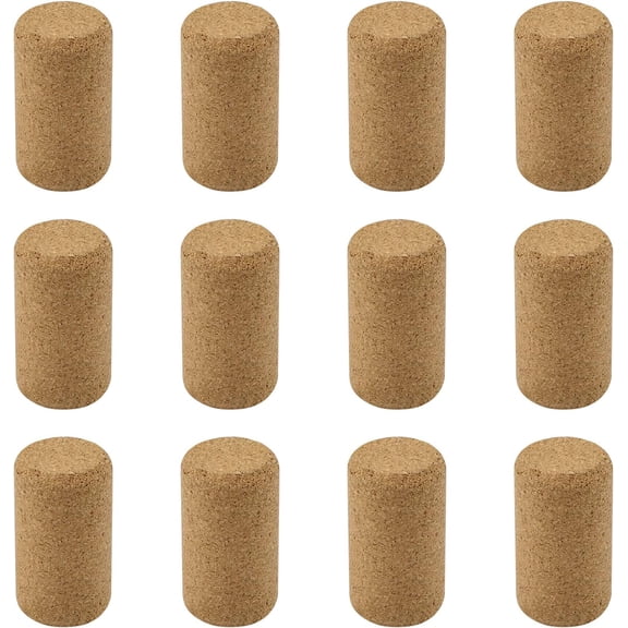 Wine Corks, 12 Pcs Straight Corks, Natural Wine Corks Premium Wine Stoppers for Bottling of Wines (25 x 44 mm)