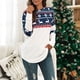 thumbnail image 3 of Pntutb - Camiseta de Navidad para mujer, blusa con parches de manga larga para mujer, sudadera informal, tops Pntutb Pntutb-3046, 3 of 9