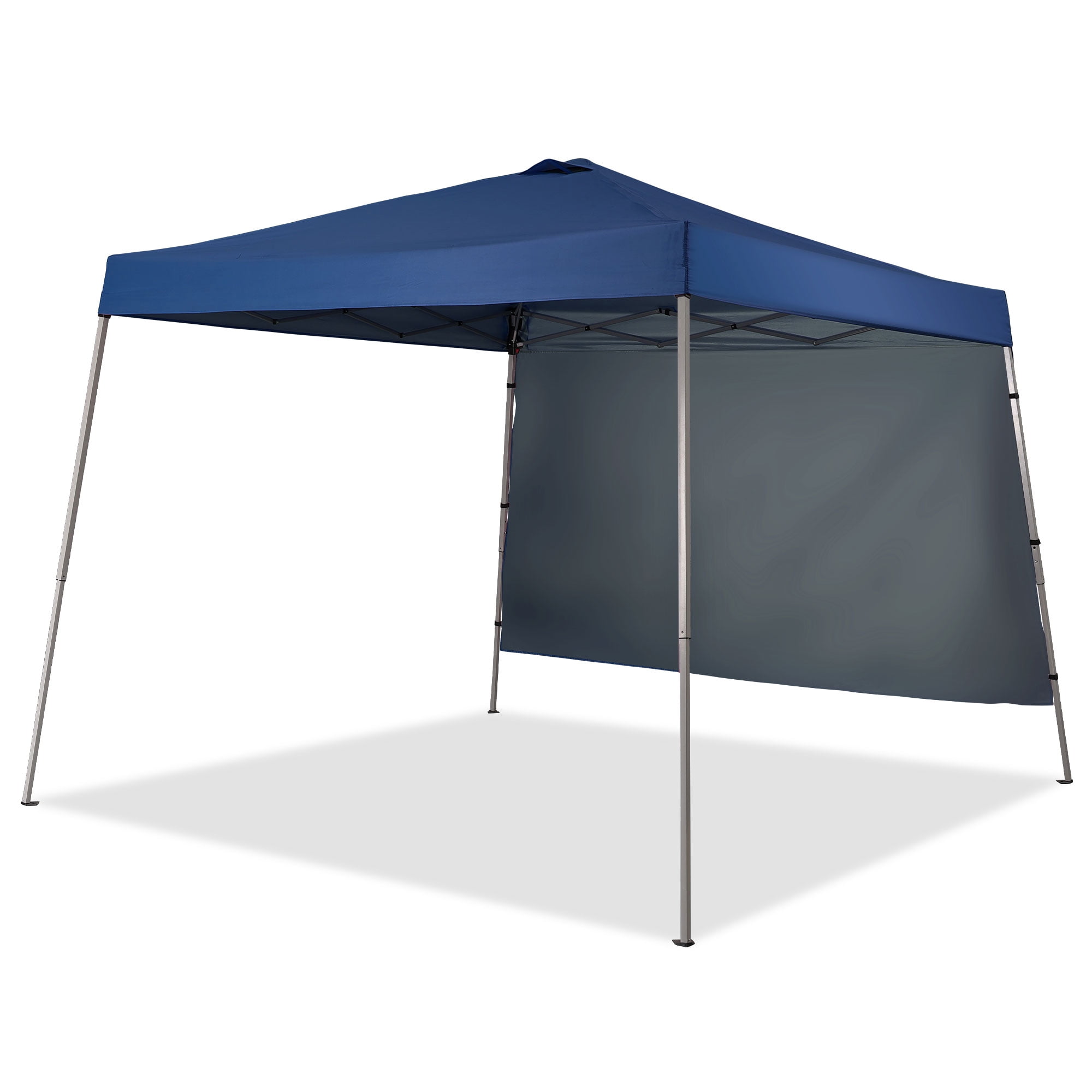 Ainfox 8 x 8 ft Pop up Canopy Tent with One Sidewall,Instant Slant Outdoor Gazebo for Beach, Sun Shade,Outdoor Activies,Blue