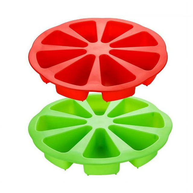 Molde de silicona grande para 8 moldes para pasteles con cavidades cuadradas triangulares (2 (rojo + verde))