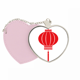 thumbnail image 1 of Rojo patron de linterna tradicional china Bolsa de viaje Mirror maquillaje corazón rosa, 1 of 4