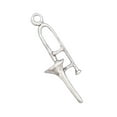 thumbnail image 1 of Sterling Silver 20" 1mm Box Chain 3D Musical Instrument Trombone Pendant Necklace, 1 of 2