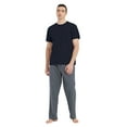 thumbnail image 6 of GLOBAL Men's Short Sleeve Pajama Sets Knit Soft Top & Woven Pajama Pants Sleepwear Elastic Waistband PJs S-XXL, 6 of 6