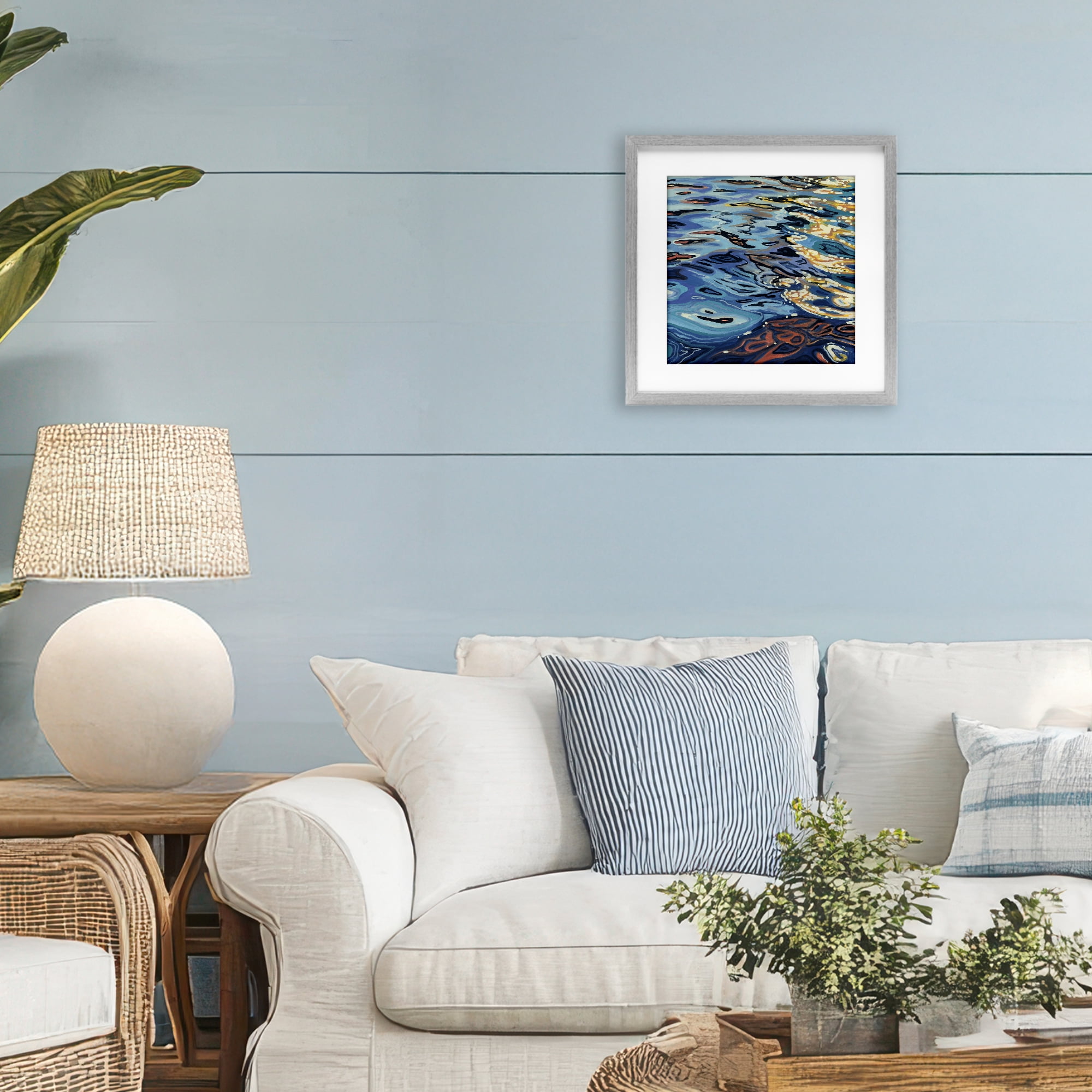 Stupell Industries Sunrise on Rippling Water Gray Framed Print Under Glass, design by Kate Jarvik Birch