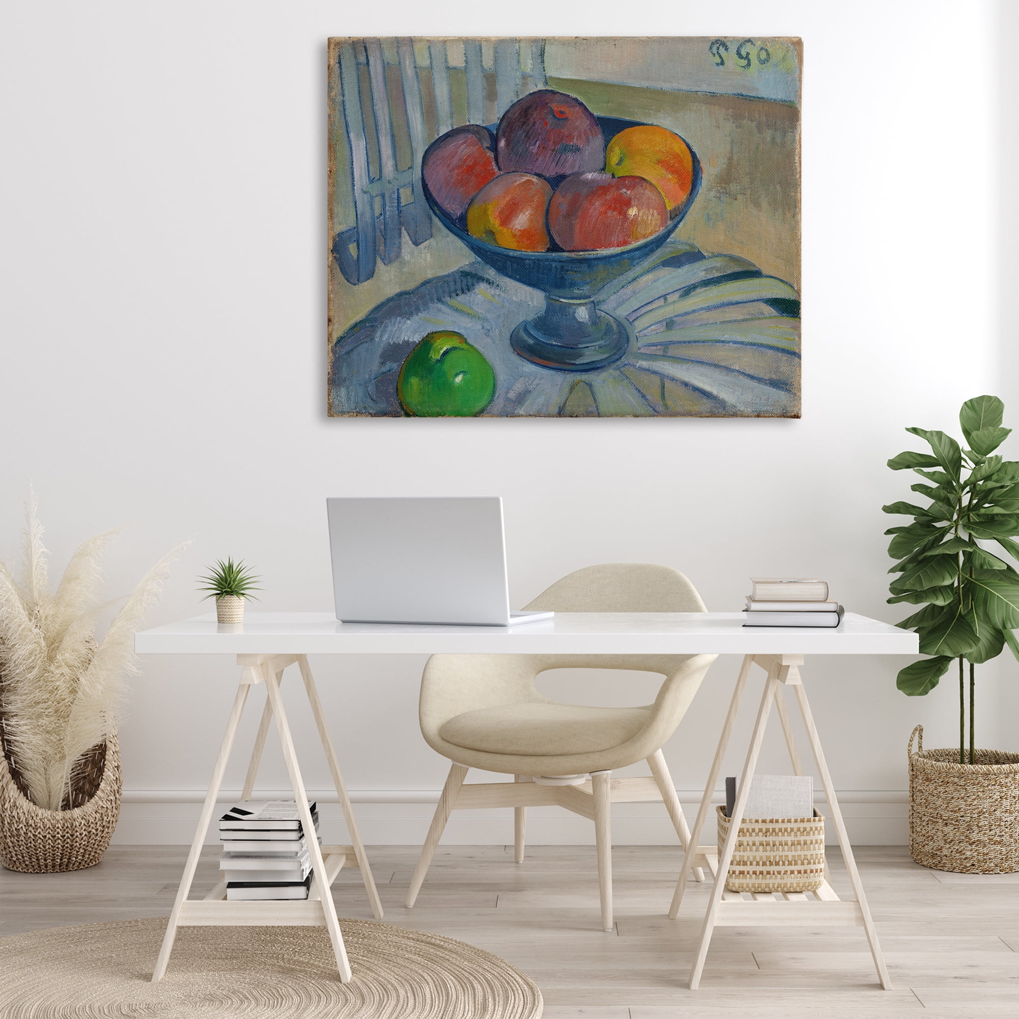 Stupell Industries Classic Fruit Dish on Garden Chair Food & Beverage Painting Wrapped Canvas Art Print Wall Art, 48 x 36