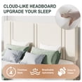 thumbnail image 3 of Amolife King Bed Frame, Platform Bed with Upholstered Velvet Adjustable Headboard, Wooden Slats, Easy Assembly, Cream, 3 of 9