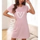 thumbnail image 3 of Camisón de verano de manga corta, pijama de mujer, falda corta de una pieza, vestido de largo medio, vestido para estar en casa, 3 of 6