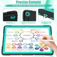 thumbnail image 3 of Allytech Lenovo Tab M10 Plus 3rd Gen Case 10.6" 2022 Released - Rugged Protective Shockproof Dual Layers Hybrid TPU Rubber PC Kickstand Kids Friendly Case Cover - Black+Mint, 3 of 7