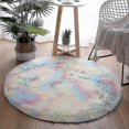 thumbnail image 1 of Plush Round Rug Fluffy White Carpets For Living Room Soft Home Decor Bedroom, 1 of 5