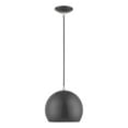 thumbnail image 2 of 41181-96 Livex Lighting Piedmont - 1 Light Globe Pendant In Industrial Style-15 Inches Tall and 10 Inches Wide-Shiny Dark Gray/Polished Chrome Finish, 2 of 9