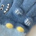 thumbnail image 4 of vdgthytj Unisex Kids Gloves Cute Print Color Block Soft Warm Handwear for Fall Winter Daily Outdoor Activities(One Size,Blue), 4 of 4