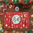 thumbnail image 4 of Christmas Placemats, Vinyl Woven Place Mats for Kitchen Table Indoor/Outdoor, Washable Wipeable Dining Placemats Set of 6, 12x18 Inch, 4 of 4