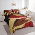 thumbnail image 3 of Homewish Brown Red Splash 7-Piece Twin Bedding Sets For Teens Boys Girls,Abstract Graffiti Bedding Comforter Set,Vintage Aesthetic Breathable Sheet Sets,Luxury Bedroom Decor,Reversible, 3 of 8