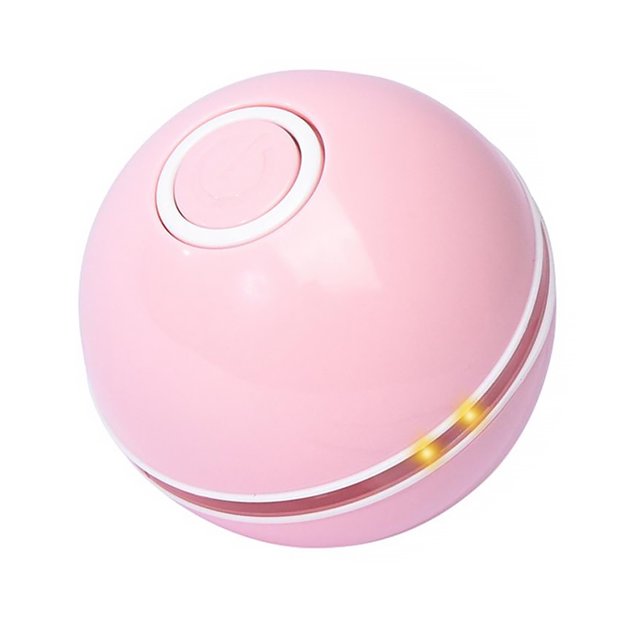 Billuyoard Juguetes de pelota antiestrés USB para mascotas con luces LED, animales pequeños, campana de entretenimiento bonita, juego de sonido, Juguetes para gatos Rosa