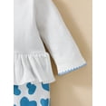 thumbnail image 4 of FAROOT Baby Girls Jumpsuit, Long Sleeve Cartoon Elephant Heart Print Romper, 4 of 8