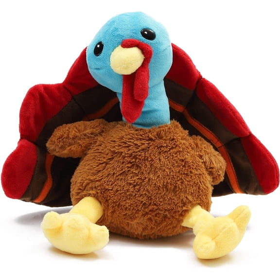 Turkey Stuffed Animal Gift Plush Toy 9 inch, Thanksgiving Fall Home Decor