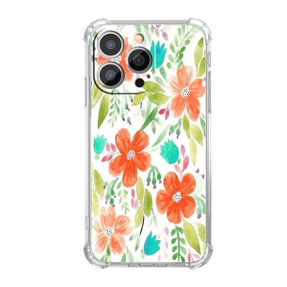 Watercolor Roses Case for iPhone 13 Pro Max,Aesthetic Colourful Floral Pattern Soft TPU Full Cover Case
