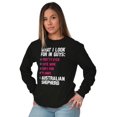 thumbnail image 3 of Look Guys Austrailian Shepherd Lover Women's Long Sleeve T Shirt Brisco Brands X, 3 of 6