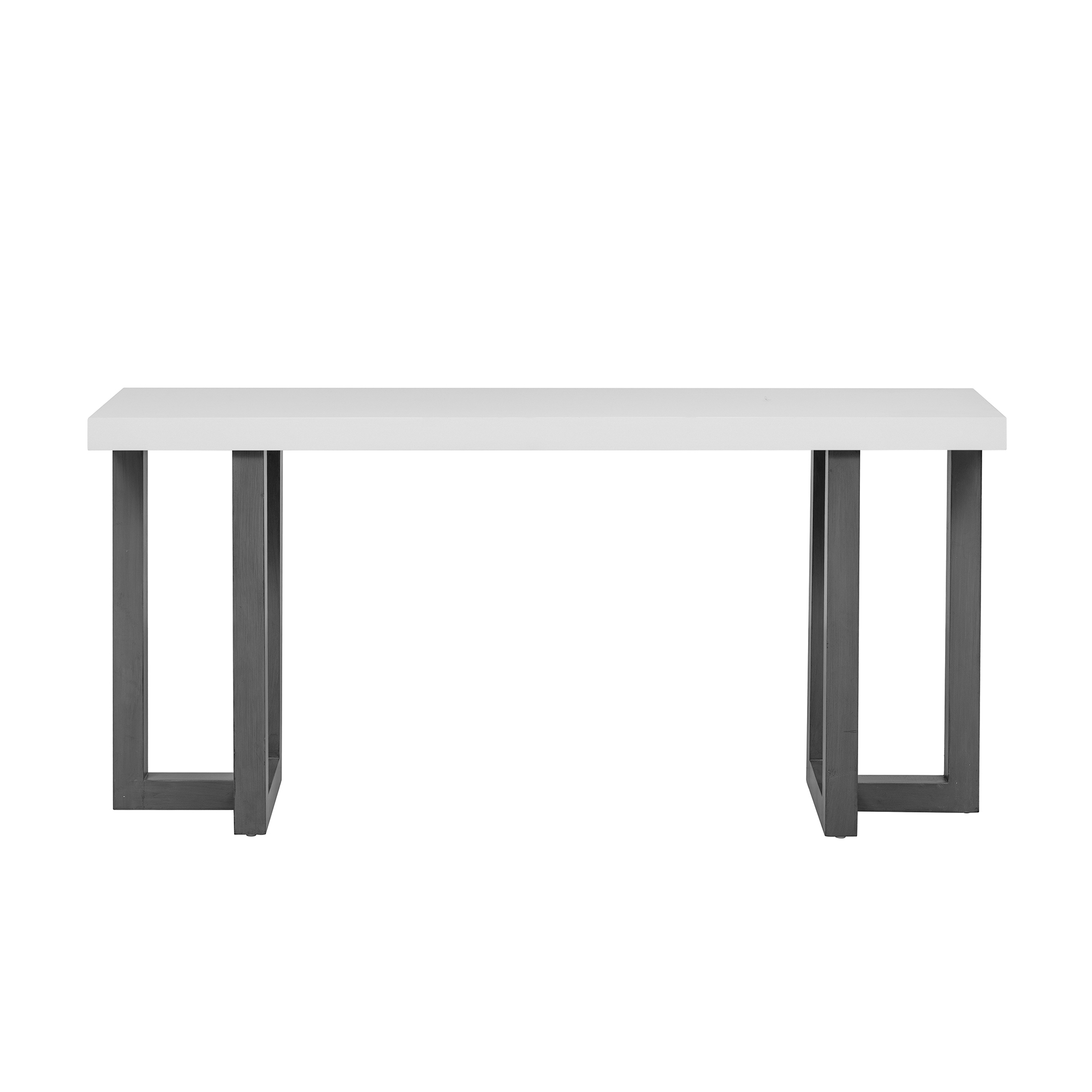 Euroco 63" Console Table, Narrow Sofa Table Behind Couch Entryway Table with Solid Wood Legs, Suitable for Entryway, Hallway, Living Room,Gray & White