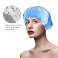 thumbnail image 4 of YFYANG Women's Double Waterproof Shower Cap, Blue Landscape Art Reusable Hair Cap for All Hair Styles and Head Sizes, 4 of 9