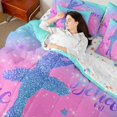 thumbnail image 4 of Homewish Dance Ballet Girl Twin Bedding Sets 7-Piece for Female Men Girls,Bling Gradient Glitter Bedding Comforter Set Microfiber,Dreamy Princess Breathable Sheet Sets,Microfiber Bedroom Decor, 4 of 8