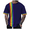 thumbnail image 1 of Playeras Deportivas - Camiseta Informal De Manga Corta Con Cuello Redondo Y Estampado De Arcoíris Digital 3D Para Hombre, 1 of 4