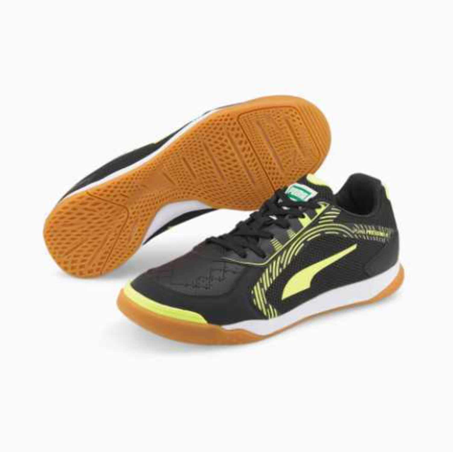 Lionel Green Street Sinis Terrible Puma Pressing II Indoor Soccer Shoes -Black / Yellow Alert / White -  Walmart.com