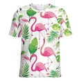 thumbnail image 5 of Flamingo Pattern Women's T-Shirt Short Sleeve T Shirts Tops Tee Ladies Loose T, 5 of 6