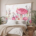 thumbnail image 3 of Pink Mushroom Small Tapestry for Bedroom Wall Hanging Tapestry, Butterfly Flower Moon Country Botanical Ceiling Backdrop Tapestries Poster Blanket Wall Decor for Teens Room Living Room Dorm 23" x 28", 3 of 8