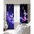 thumbnail image 4 of Purple Butterflies Blackout Curtains for Bedroom Living Room Darkening Curtains 63 Inches Long Modern Abstract Fantasy Gradient Window Curtain 2 Panels Set Window Treatment Grommet Drapes 42"x63", 4 of 9