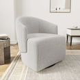 thumbnail image 2 of BELLEZE Swivel Accent Chair, Modern Upholstered Swivel Armchair 360 Degree Barrel Chair Comfy Corner Chair for Living Room Bedroom [Set of 2] - Malta (Light Grey), 2 of 7