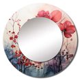 thumbnail image 2 of Designart "Charm Of Leaves In A Moody Overcast" Leaves Rund Mirror For Wall Decor - Large Red Round Printed Mirror - Traditional Round Office Mirror - 23" x 23", 2 of 6