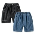 thumbnail image 2 of FLMEI Kids Baby Boys' Denim Shorts Cotton Embroidery Shorts Baby Casual Shorts Soft 2-10Y Toddler Boys Shorts Pants, 2 of 9