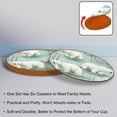 thumbnail image 4 of Polar Bear Luxury Round Drink Coasters Set of 6pcs - Microfiber Leather Coasters 11x11 cm/4.3x4.3 in - Stylish Drink Coaster for Table, 4 of 6
