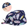thumbnail image 4 of Sombreros Bouffant Gorros buffant botón Correa Unisex lazo trasero sombreros mujeres Scrub Head Cover para Cocina Oficina Pluma Magideal Sombreros Bouffant, 4 of 7