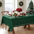 thumbnail image 2 of Elrene Home Fashions Holly Scroll Laser Cut Tablecloth, Green, 52" x 52", 2 of 4