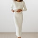 thumbnail image 5 of Suéter Traje de vacaciones para mujer con falda larga y top de manga larga de mezcla de algodón (blanco L) Ygjytge Blanco T L para Mujer, 5 of 7