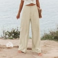 thumbnail image 2 of Women Wide Leg Pants Elastic Waist Pants With Pockets Loose Harem Pants Cropped Pants, 2 of 9
