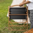 thumbnail image 3 of 54.5*58*73.5cm Large Aluminum Frame 600D Khaki Oxford Fabric Loading 100kg Imitation Wood Grain Spray Paint Camping Chair Black, 3 of 7