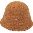 thumbnail image 3 of CoCopeaunts Ladies Bucket Hat Solid Color Lambs Wool Casual Warm Women Girls Basin Cap Rivet Edge Decorate Trend Fisherman Hat, 3 of 8
