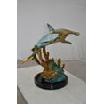 thumbnail image 3 of Nifao Hammer Shark swimming At Sea Bronze Statue – Home Decor Sculpture, 23"L x 12"W x 19"H, 3 of 13